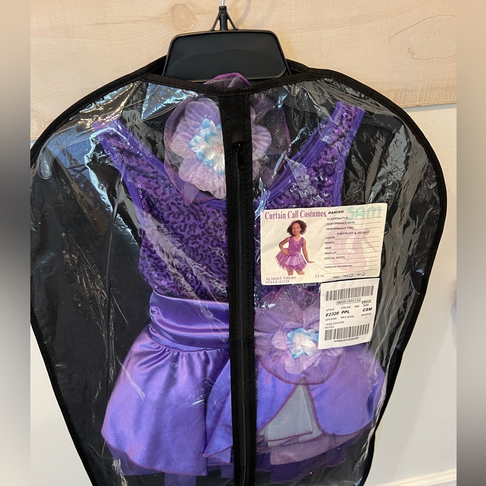 Curtain Call Costumes, Almost There, ballet tutu dance outfit, purple, size CSM - Picture 3 of 10